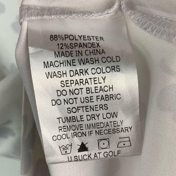 U Suck At Golf Men’s White Fighting Irish Clover Short Sleeve Polo Size Large - Picture 9 of 10